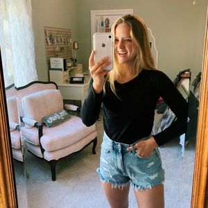 Splendid Black Long Sleeve Top